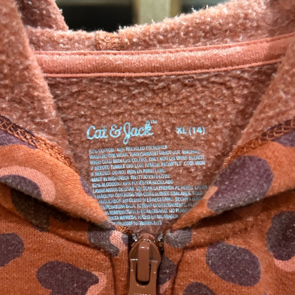 Cat & Jack Girl’s Hooded Zip Front Jacket Size XL (14) - Picture 2 of 7
